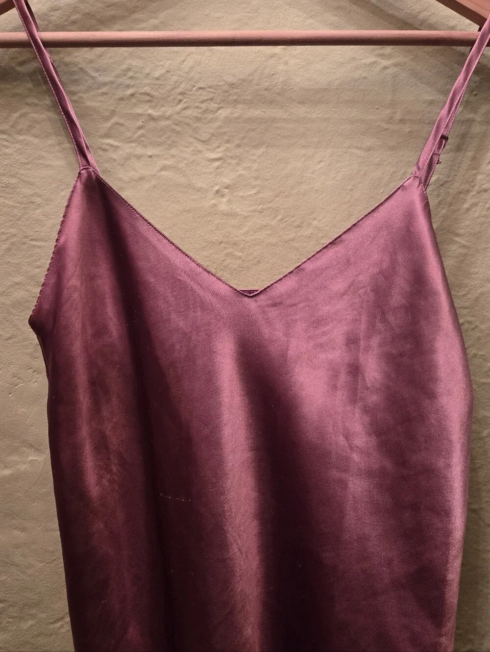 Vintage Satin Slip Dress Purple Mauve Bias Cut Nightgown Y2K - Picture 2 of 8